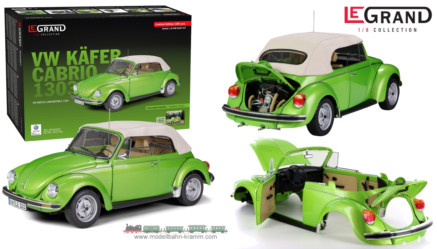 LEGRAND LE101, EAN 2000075058911: 1:8 Bausatz VW 1303 Käfer Cabrio in viperngrünmetallic