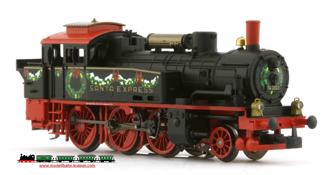 Märklin 36740.001, EAN 4031111190102: Weihnachtslok w13 SANTA EXPRESS ex BR74