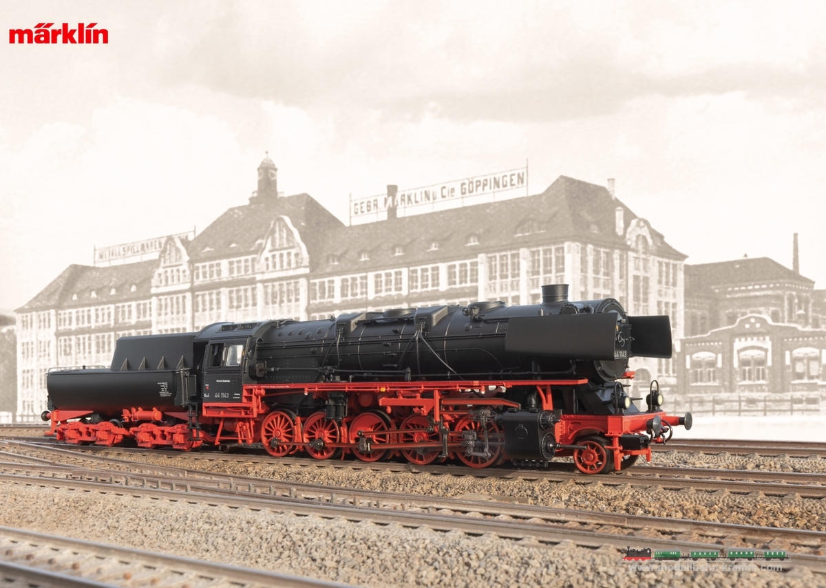 Märklin 39745, EAN 4001883397450: Dampflokomotive Baureihe 44 mit Wannen-Tender