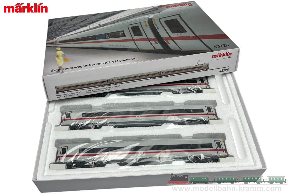 Märklin 43726, EAN 4001883437262: Set Add-on car for the ICE 4, DB AG, era VI