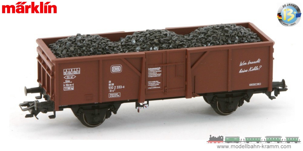 Märklin 44340.004, EAN 4031111184118: H0 w13 Hochbordwagen braun Ep4 DB