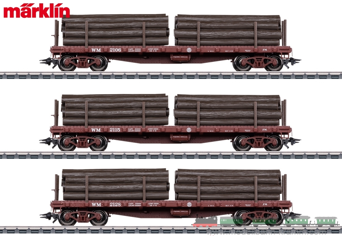 Märklin 45600, EAN 4001883456003: H0 US-Flachwagen-Set zur Shay