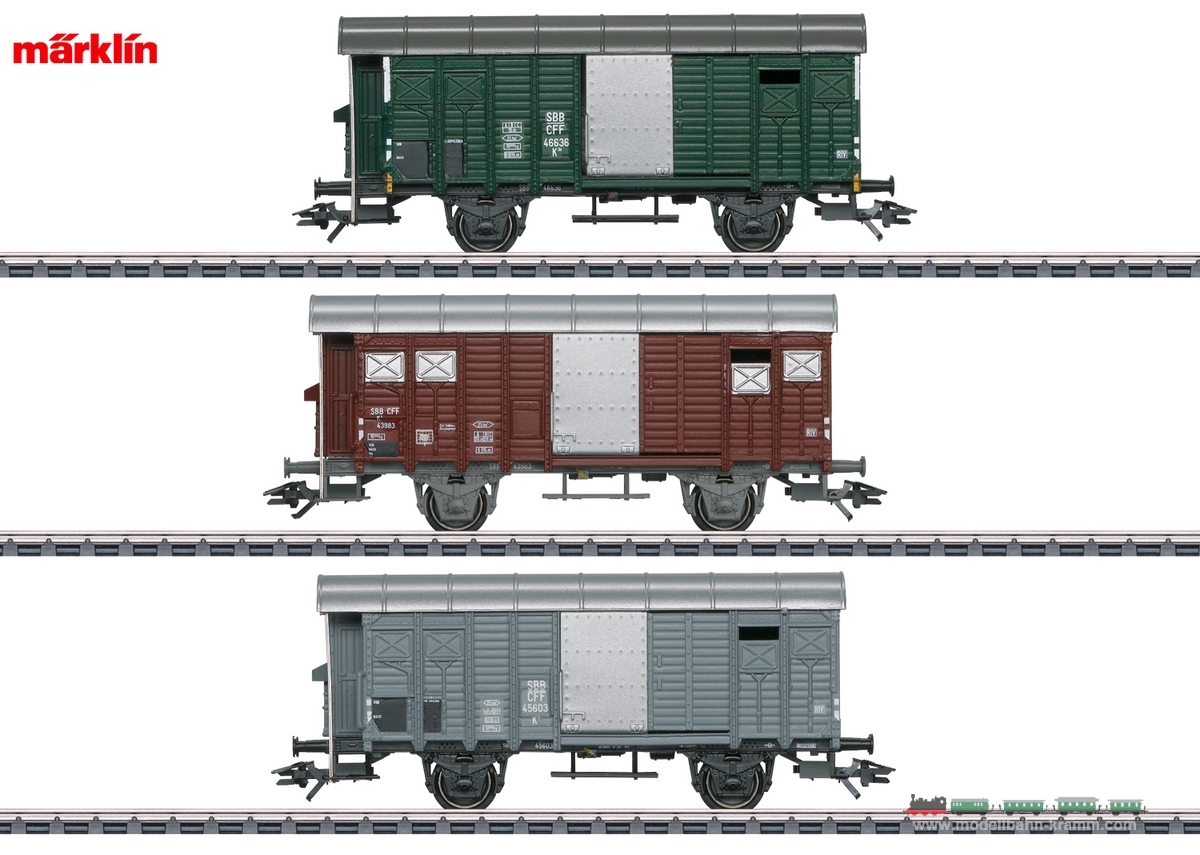 Märklin 46568, EAN 4001883465685: H0 Güterwagen-Set mit gedeckten Güterwagen SBB