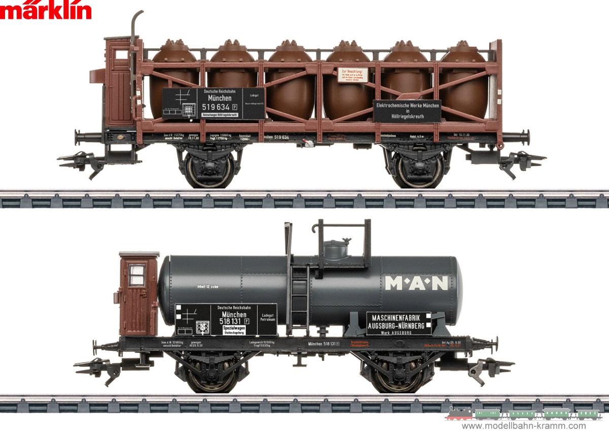 Märklin 46570, EAN 4001883465708: H0 Güterwagen-Set zur Dampflok BR 56.34-35
