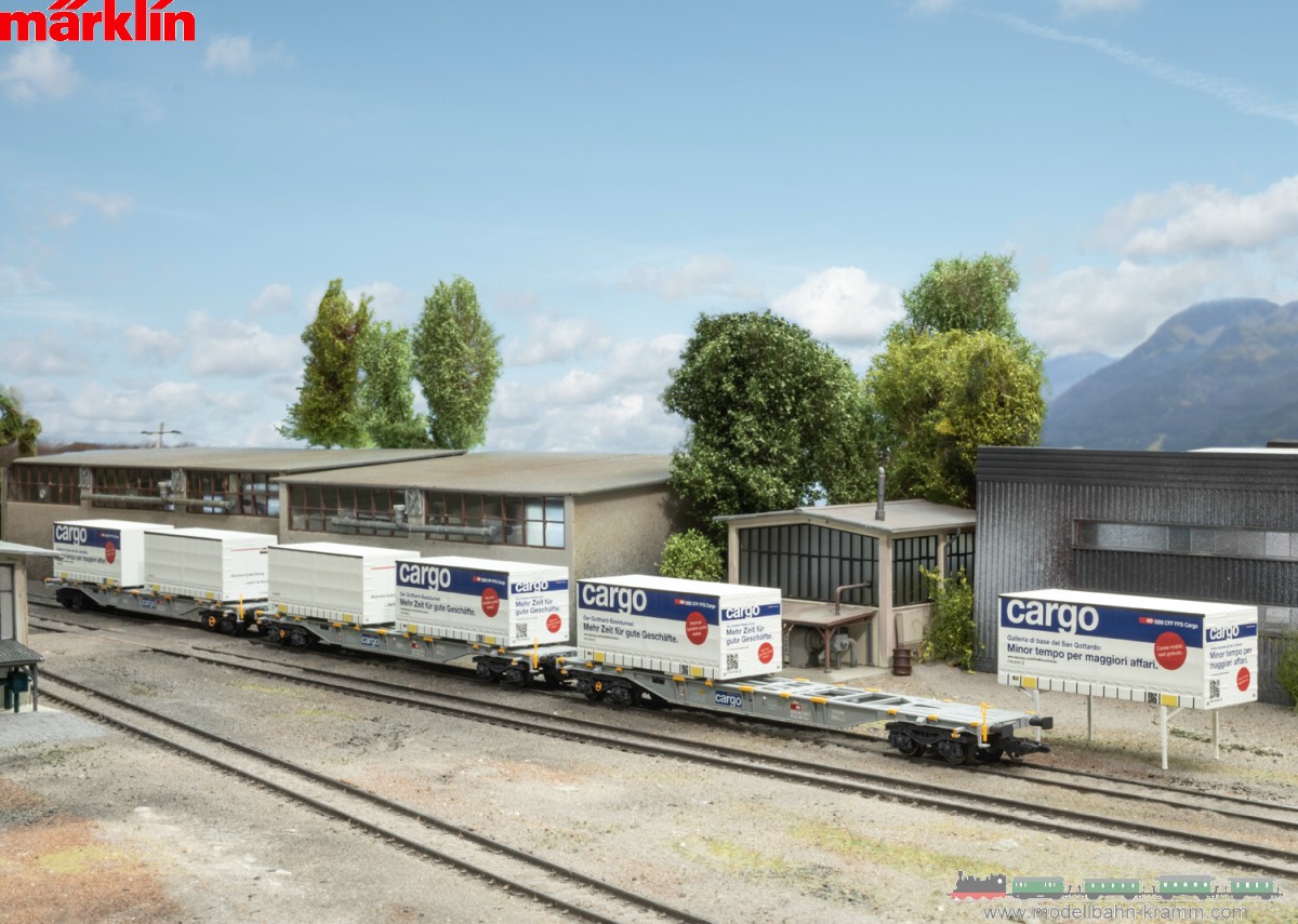 Märklin 47463, EAN 4001883474632: SBB Cargo Container Flat Car Set