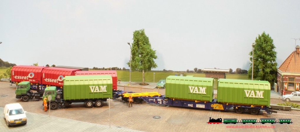Model Trein Express 1004, EAN 2000075302526: H0 Containertragwagen VAM
