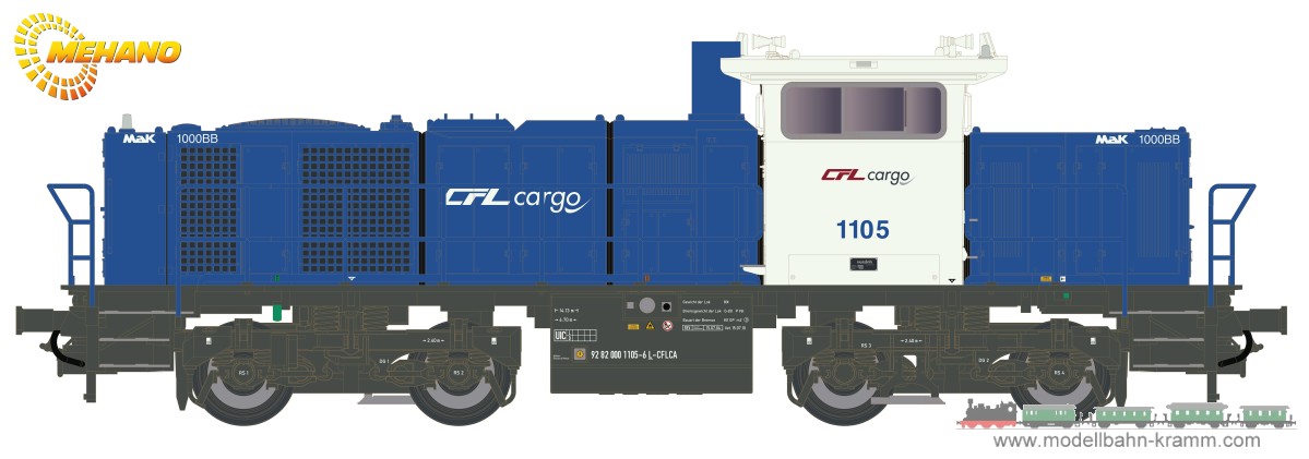 Mehano 90552, EAN 3838622272140: HO DC Sound Diesellok Vossloh G1000 CFL Cargo