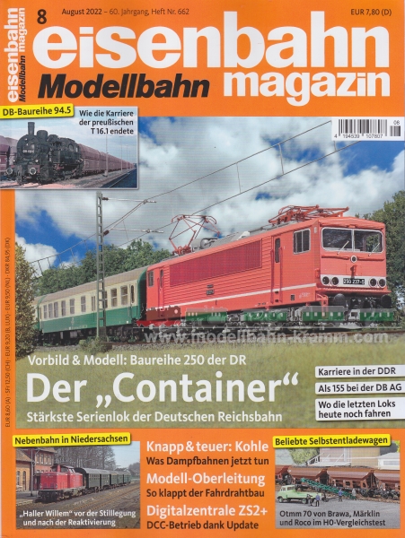 VGB Verlagsgruppe Bahn 009.22.1008, EAN 2000075320933: Eisenbahn Magazin 08/2022