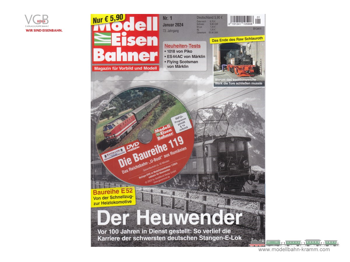 VGB Verlagsgruppe Bahn 655.24.1001, EAN 2000075578587: Modell Eisenbahner 01/2024