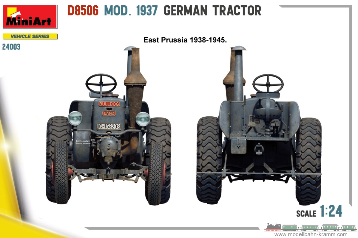 MiniArt 24003, EAN 5905090346500: 1:24 Bausatz, Deutscher Traktor D8506 Mod. 1937