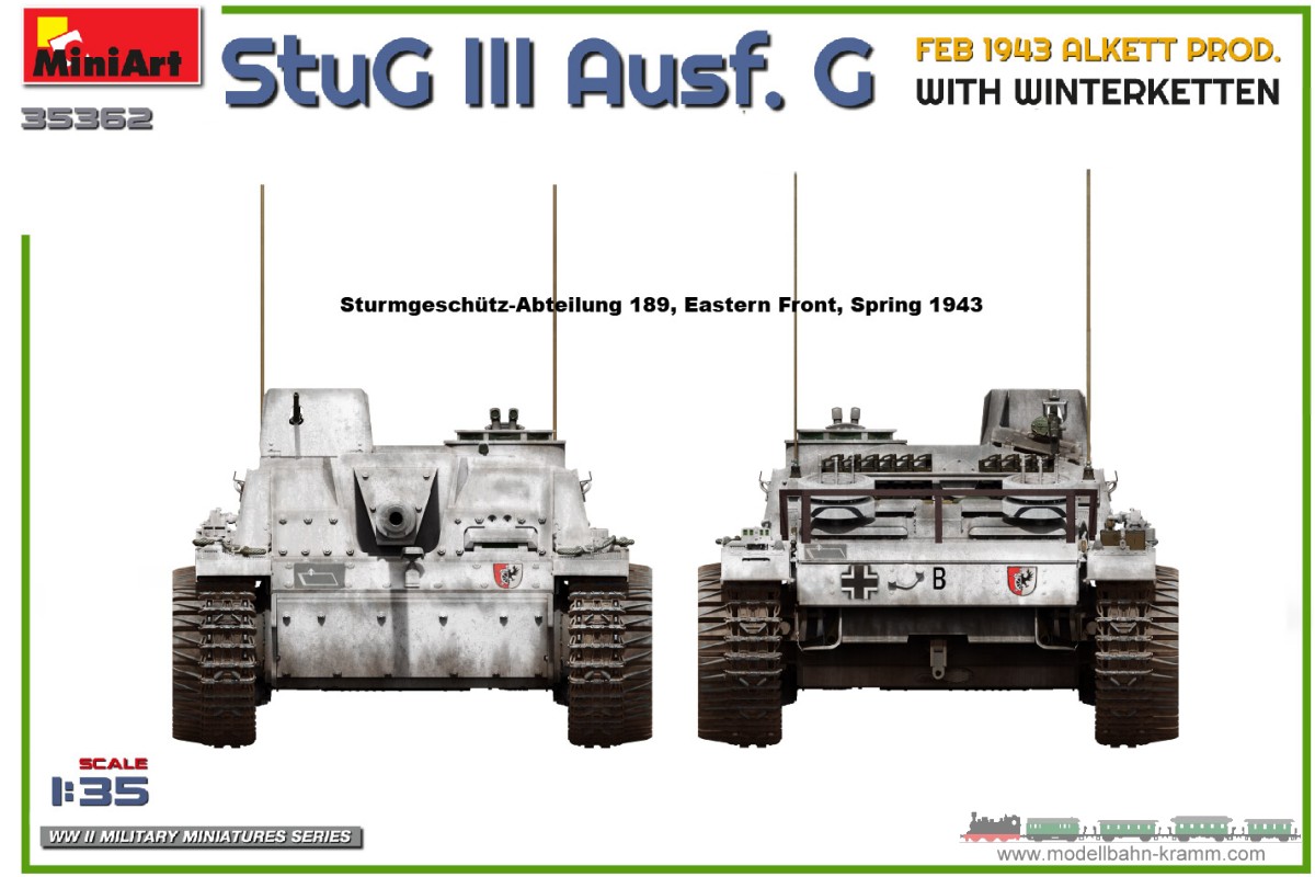 MiniArt 35362, EAN 5905090346142: 1:35 Bausatz, Deutsches Sturmgeschütz III Ausf. G 1943 WK Alkett