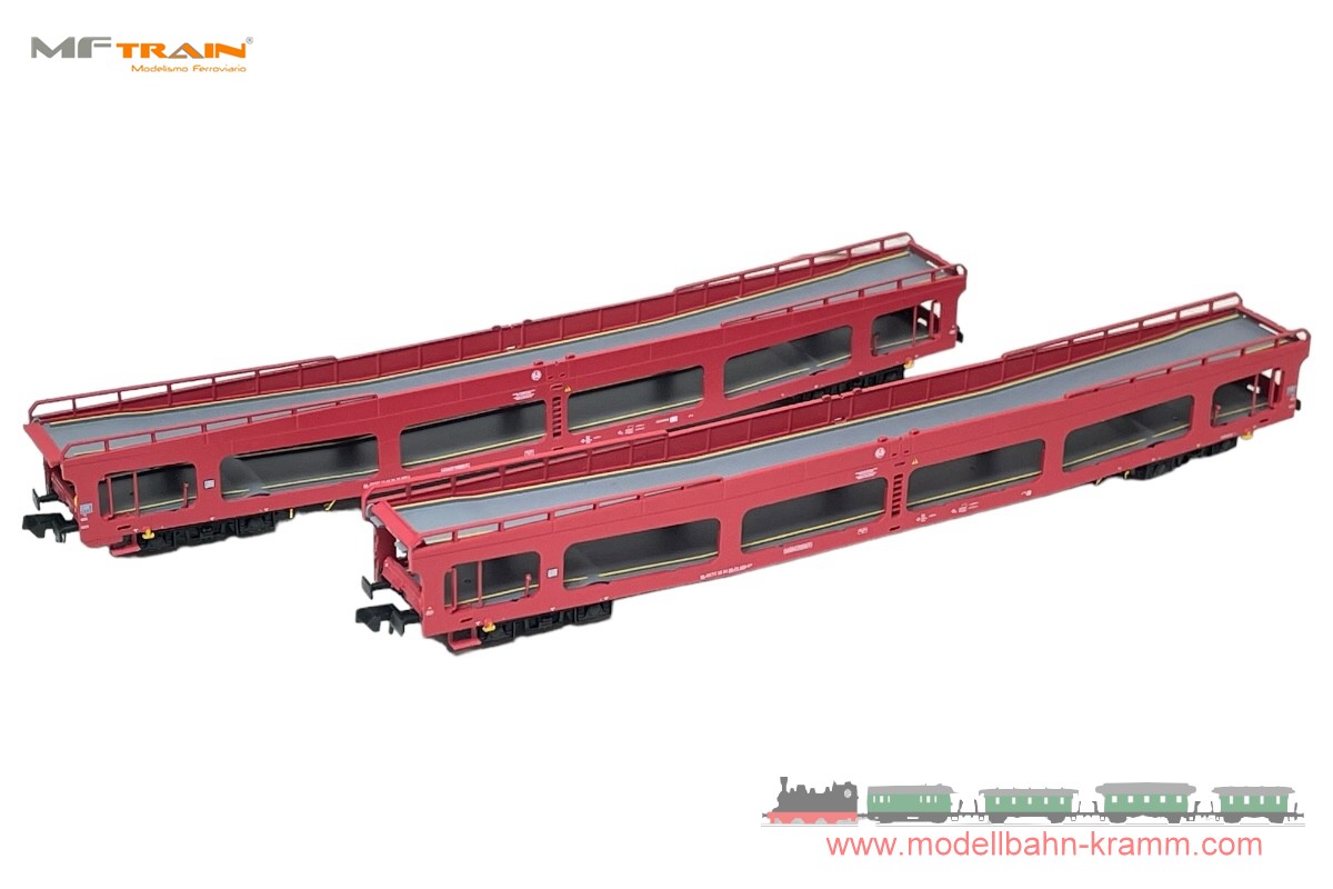 MFTrain 33303, EAN 4250528620686: N-gauge, set of 2 EETC DDm 916 red car transport cars, Era VI