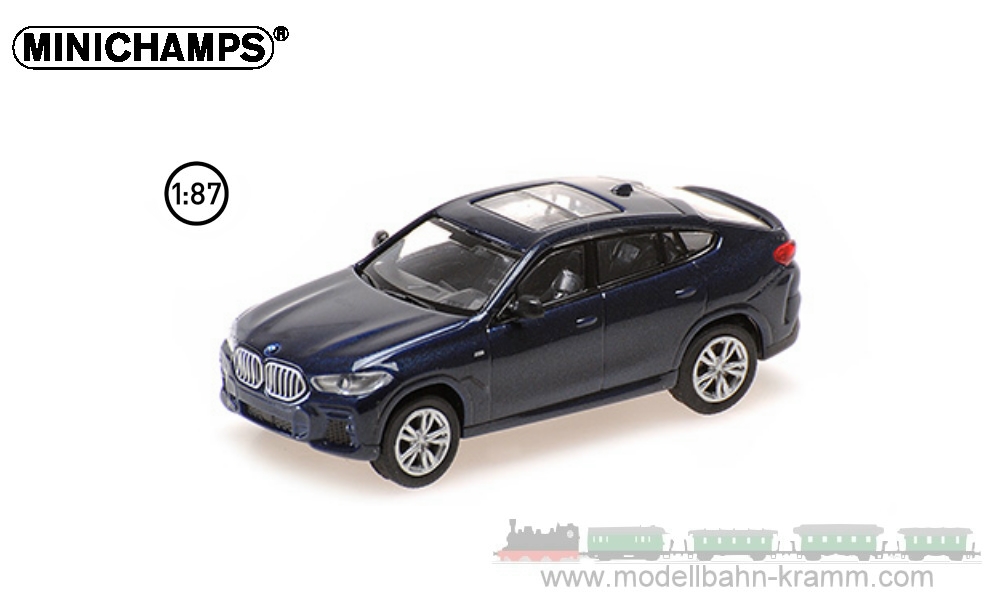 MiniChamps 870020521, EAN 4012138755734: H0/1:87 BMW X6 (G06) 2020 blaumetallic