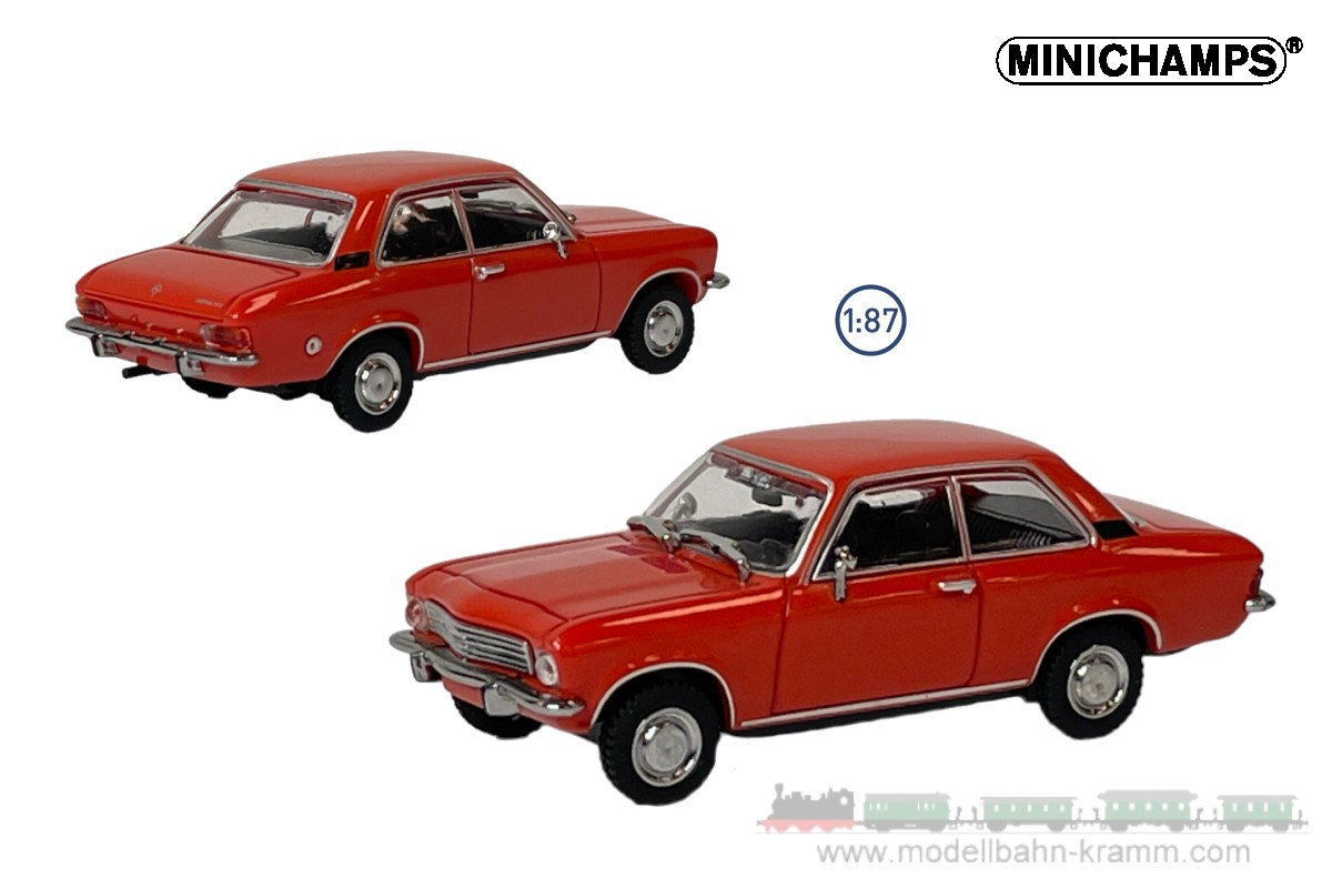 MiniChamps 870040000, EAN 4012138755406: H0/1:87 Opel Ascona A Limousine 1970 rot