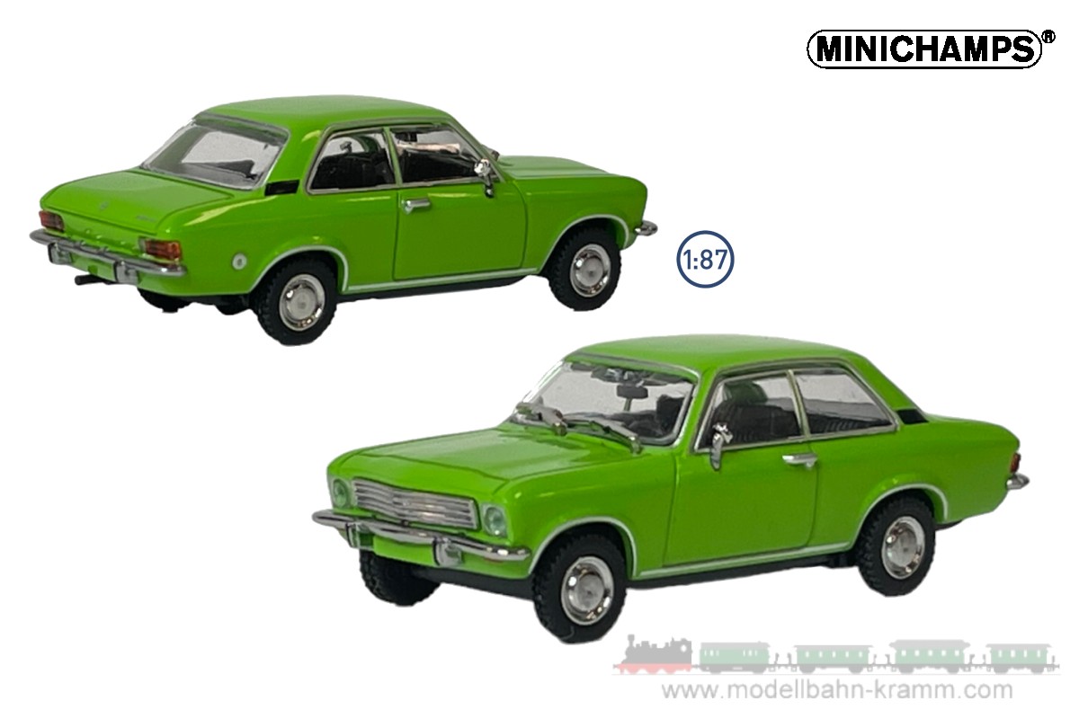 MiniChamps 870040002, EAN 4012138755420: H0/1:87 Opel Ascona A Limousine 1970 hellgrün