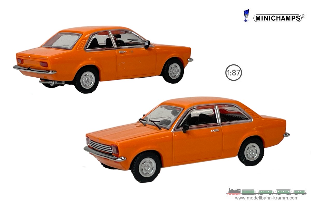 MiniChamps 870040102, EAN 4012138755505: H0/1:87 Opel Kadett C Limousine 2trg 1973 orange