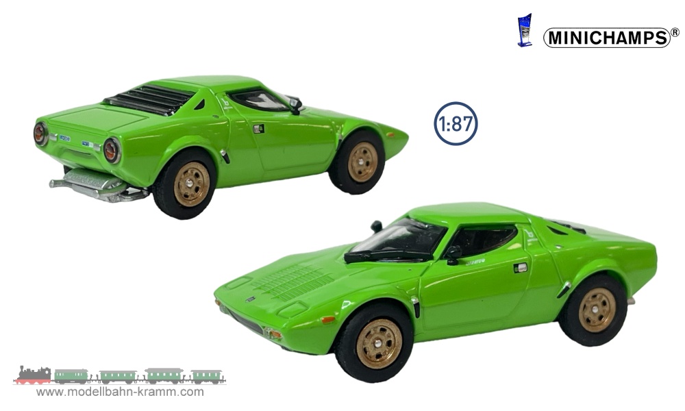 MiniChamps 870125024, EAN 4012138755314: H0/1:87 Lancia Stratos 1974 hellgrün