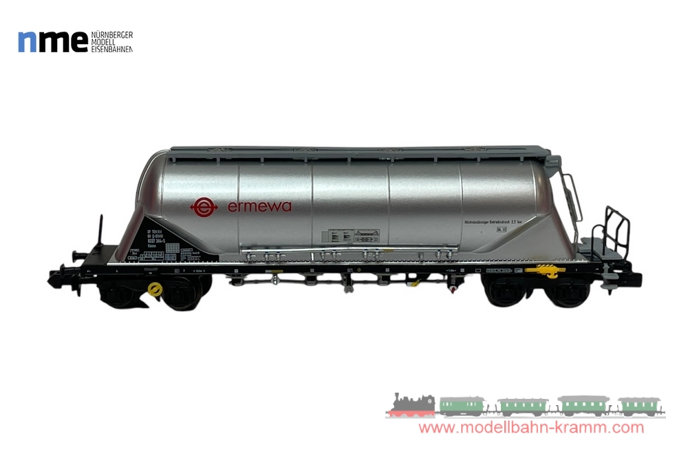 NME Nürnberger Modell-Eisenbahn 203619, EAN 4260365913001: N Staubsilowagen Uacns ERMEWA, silber VI