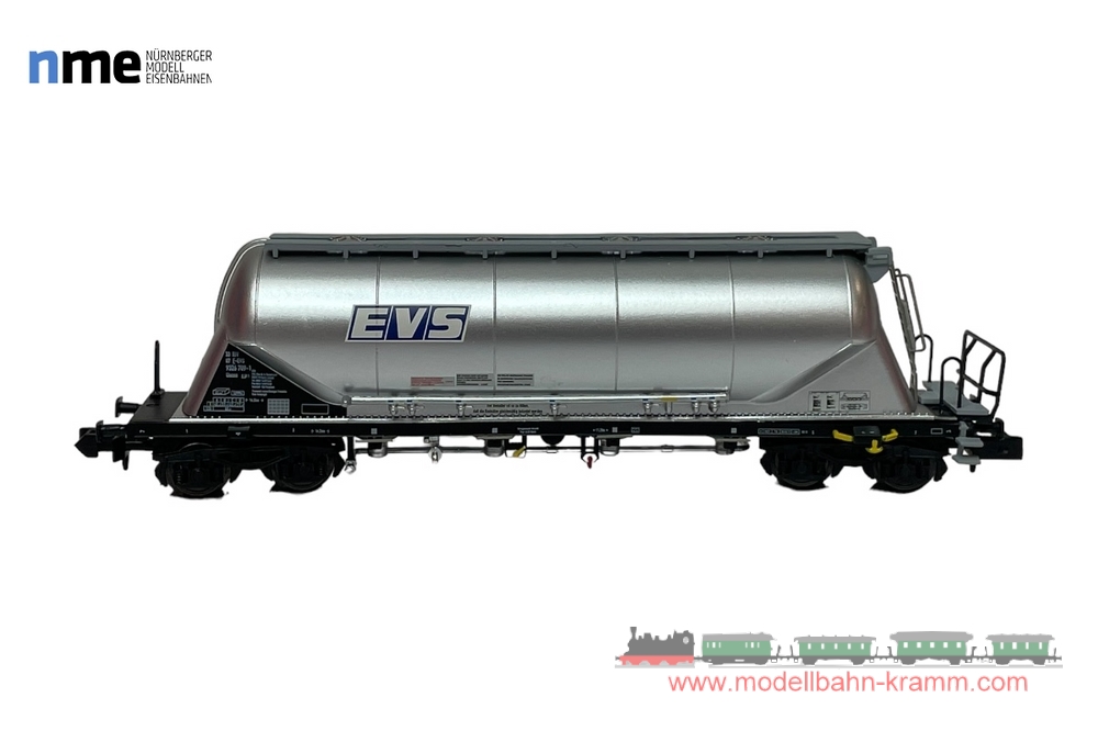 NME Nürnberger Modell-Eisenbahn 203631, EAN 4260365910635: N Zementsilowagen Uacns  altes EVS-Logo , silber VI