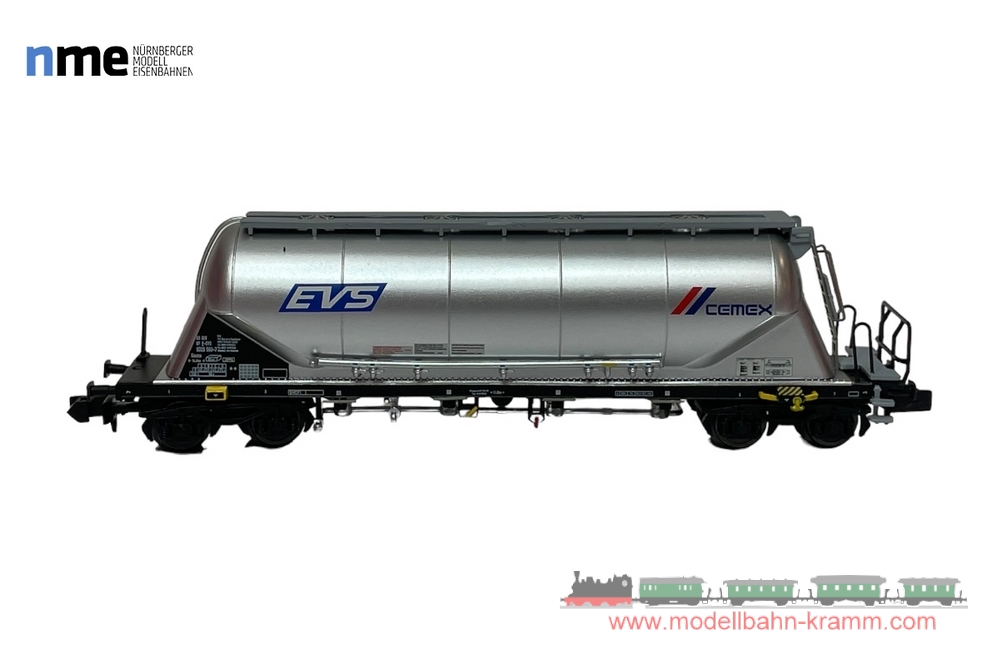 NME Nürnberger Modell-Eisenbahn 203636, EAN 4260365913179: N Staubsilowagen Uacns EVS-cemex, neues Logo, silber VI