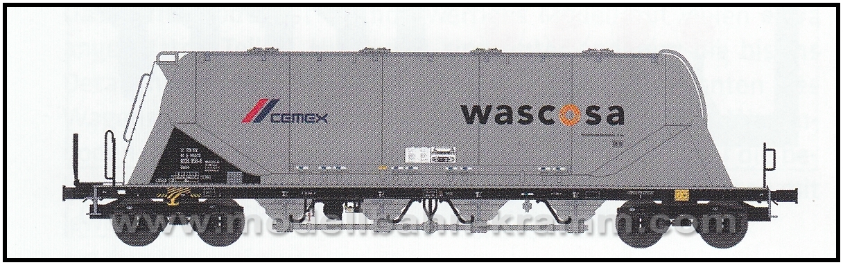 NME Nürnberger Modell-Eisenbahn 503723, EAN 4260365914268: H0 DC Staubsilowagen Wascosa-Cemex