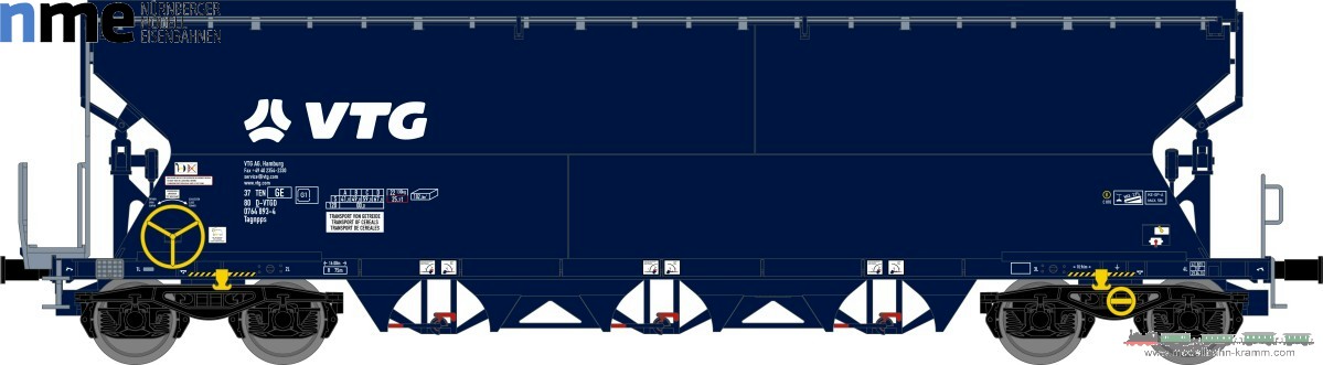 NME Nürnberger Modell-Eisenbahn 506658, EAN 4251921801153: H0 AC Getreidewagen Tagnpps 102m³ VTG