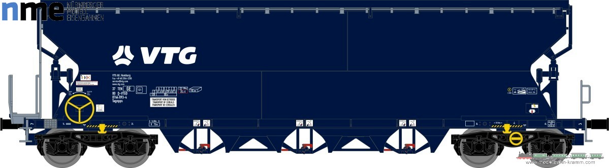 NME Nürnberger Modell-Eisenbahn 506660, EAN 4251921801177: H0 AC Getreidewagen Tagnpps 102m³ VTG