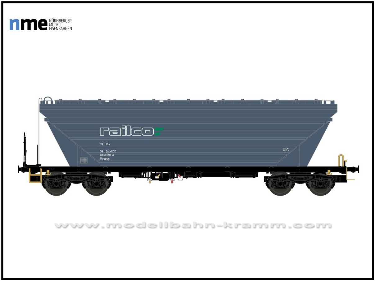NME Nürnberger Modell-Eisenbahn 513664, EAN 4260365919638: H0 AC Getreidewagen Uagpps 80m³