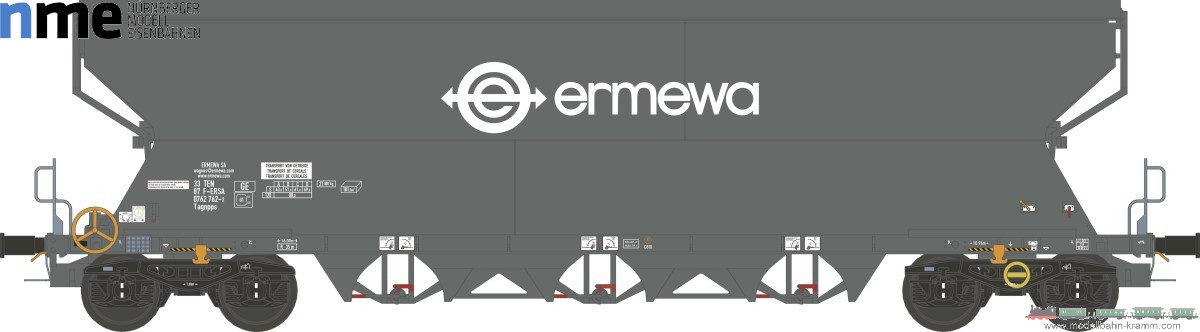 NME Nürnberger Modell-Eisenbahn 514650, EAN 4251921801405: H0 AC Getreidewagen Tagnpps 101m³ Ermewa