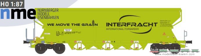 H0 Getreidesilowagen Tagnpps 101m³ INTERFRACHT, neongrün, geänd. Wag.nr.