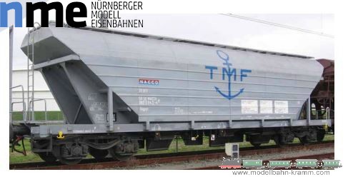 NME Nürnberger Modell-Eisenbahn 517601, EAN 4251921805274: H0 DC Getreidesilowagen Uagpps 80m³ TMF, grau, geänd. Wag.nr. VI