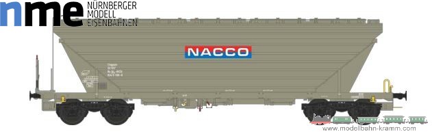 NME Nürnberger Modell-Eisenbahn 517615, EAN 4251921805373: H0 DC Getreidesilowagen Uagpps 80m³ NACCO, beige-grau, geänd. Wag.nr. VI