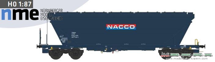NME Nürnberger Modell-Eisenbahn 517661, EAN 4251921805472: H0 AC Getreidesilowagen Uagpps 80m³ NACCO, blau, geänd. Wag.nr. VI