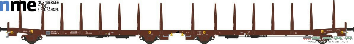 NME Nürnberger Modell-Eisenbahn 534651, EAN 4251921801757: H0 AC Flachwageneinheit Laads TWA 1060