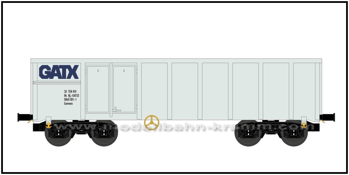 NME Nürnberger Modell-Eisenbahn 541605, EAN 4260365918471: H0 DC Offener Güterwagen Eamnos GATX