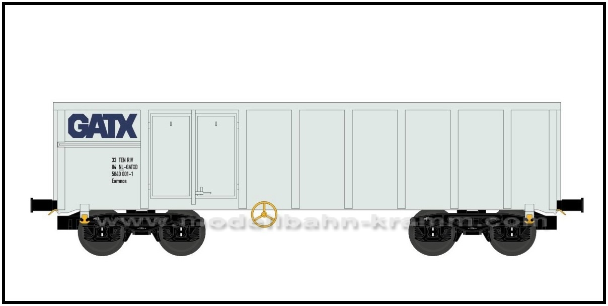 NME Nürnberger Modell-Eisenbahn 541650, EAN 4260365918488: H0 AC Güterwagen Eamnos GATX