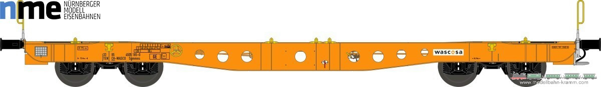 NME Nürnberger Modell-Eisenbahn 561680, EAN 4251921802211: H0 AC 48´ Containertragwagen Wascosa