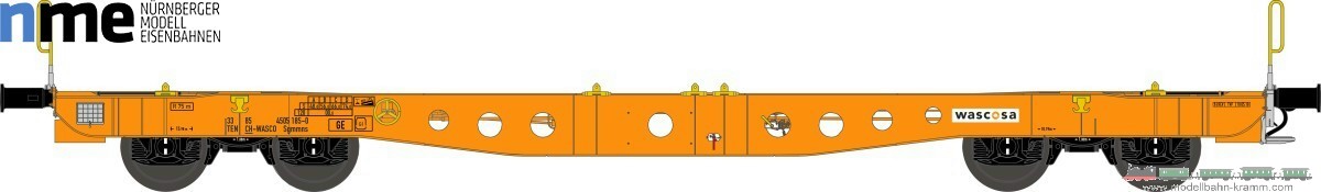 NME Nürnberger Modell-Eisenbahn 561682, EAN 4251921802235: H0 AC 48´ Containertragwagen Wascosa