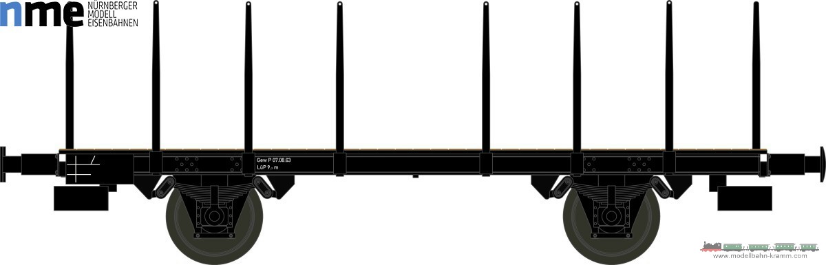 NME Nürnberger Modell-Eisenbahn 574357, EAN 4251921802419: H0 AC 2achsiger Flachwagen Xf 08