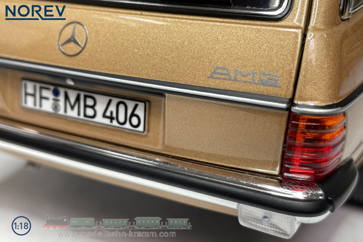 Norev 183739, EAN 2000075514066: 1:18 Mercedes-Benz S123 T-Modell AMG - champagner-met. (Code 473)
