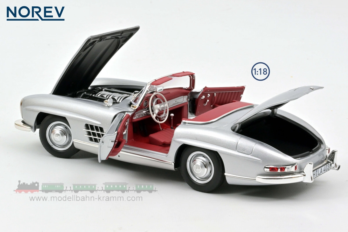 Norev 183890, EAN 3551091838906: 1:18 Mercedes-Benz 300 SL Roadster 1957 silber