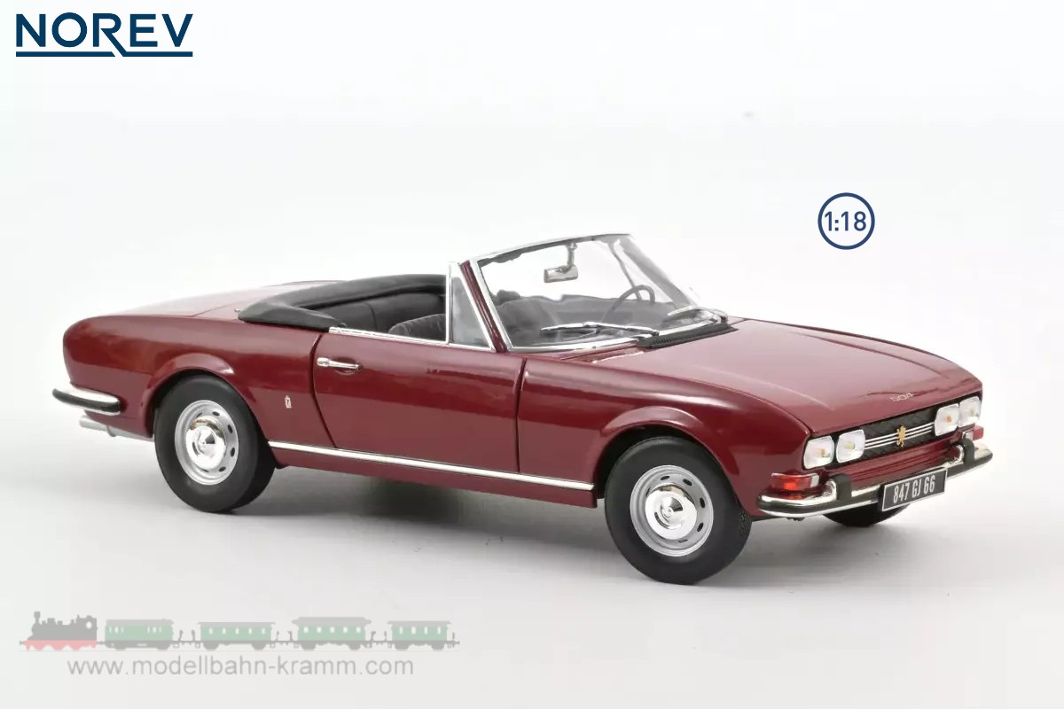 Modellbahn-Kramm: Norev 184818 1:18 Peugeot 504 Cabrio 1969 rot