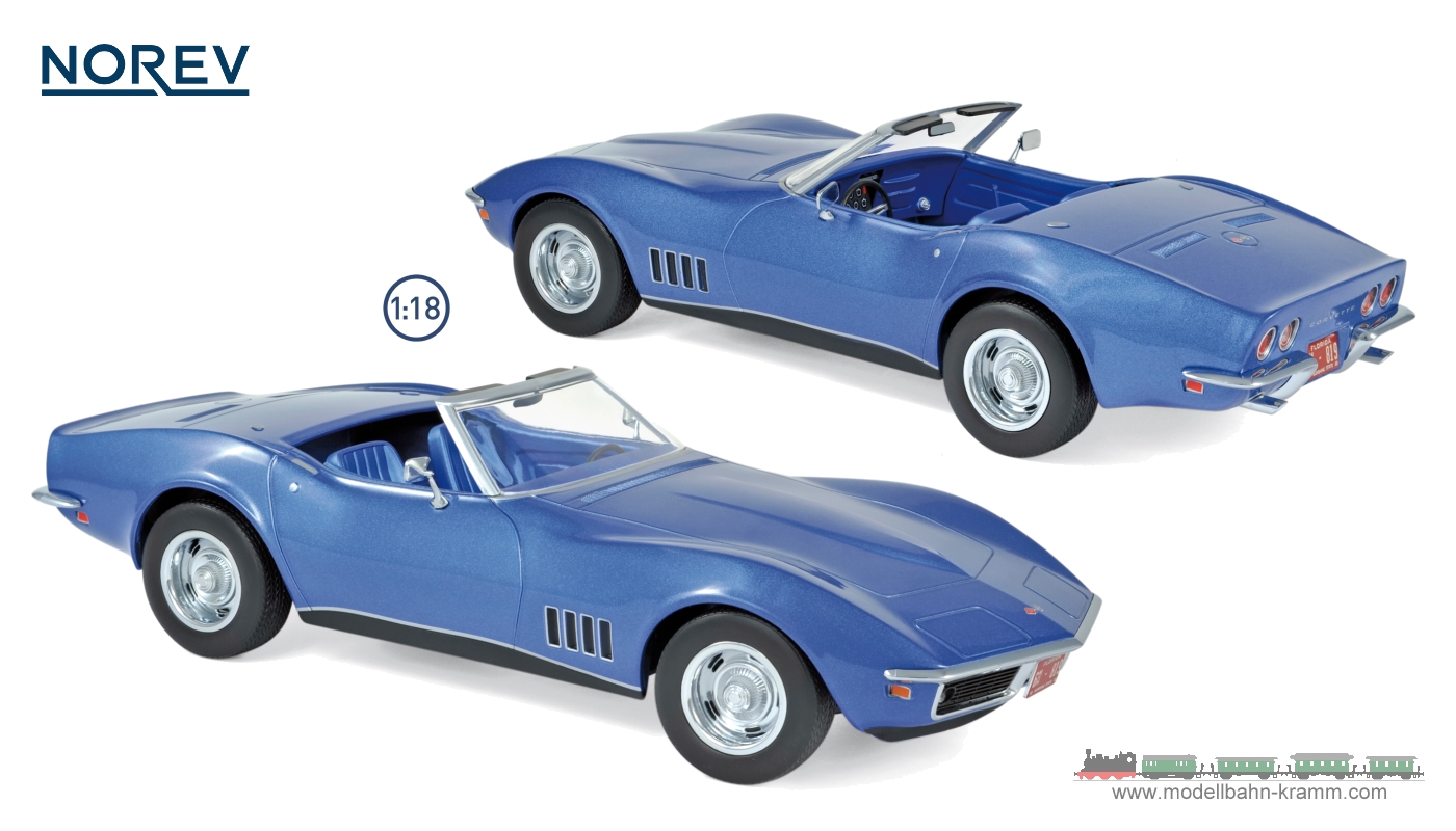 Norev 189035, EAN 3551091890355: 1:18 Chevrolet Corvette Convertible 1969 blaumetallic