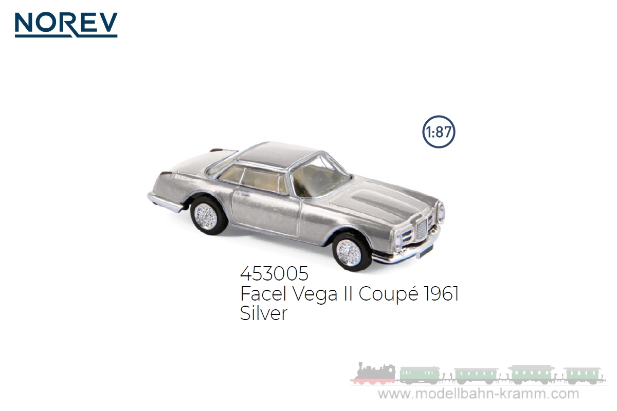 Norev 453005, EAN 2000075197450: 1:87 Facel Vega II Coupe 1961 silber