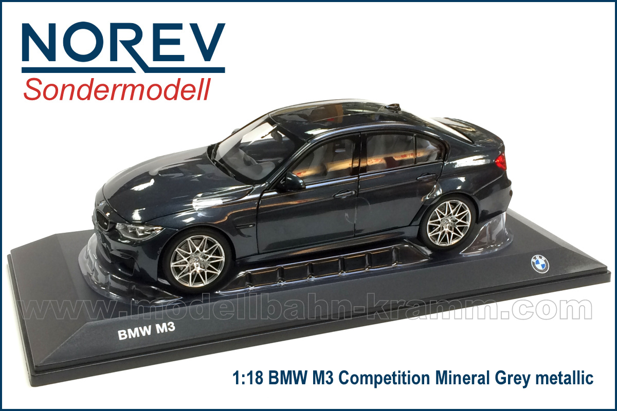 Norev 80432411554, EAN 80432411554: 1:18 BMW M3 Competition Limousine (F80, 2014-2018) mineral grau-metallic