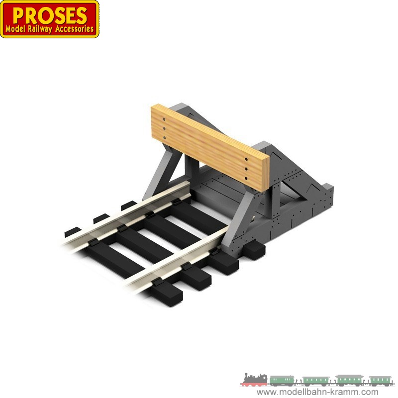Proses PBFH008, EAN 2000008637077: H0 2x Prellbock, Holzplatte