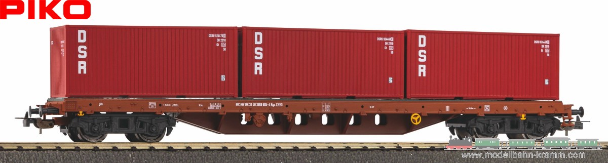 Piko 24500, EAN 4015615245001: H0 DC Containertragwagen DSR Container DR V