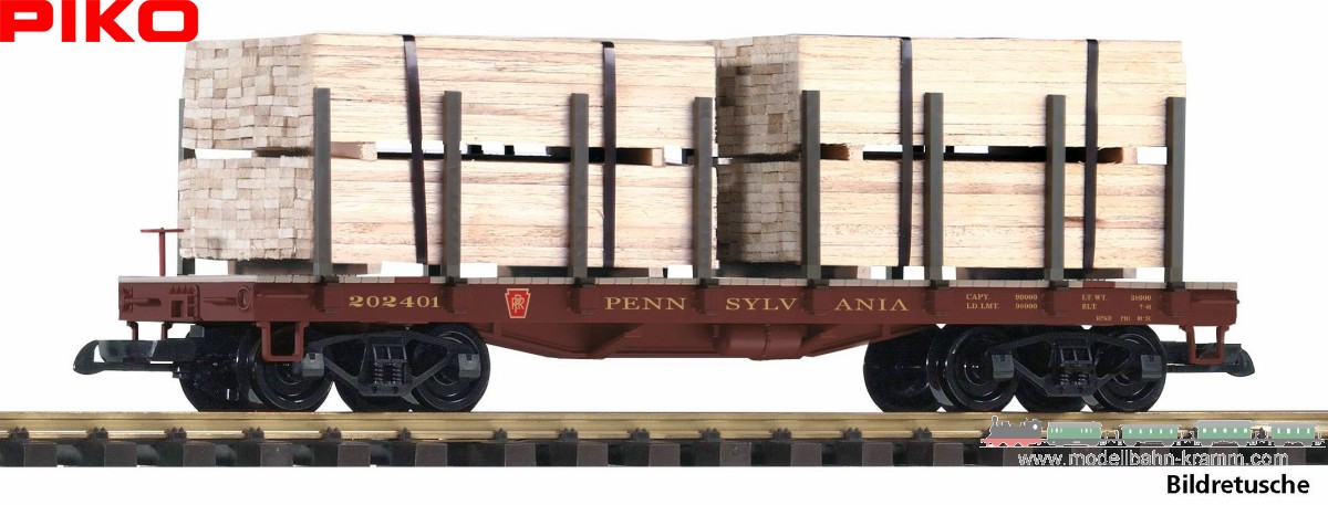 Piko 38799, EAN 4015615387992: G Rungenwagen PRR mit Holzladung