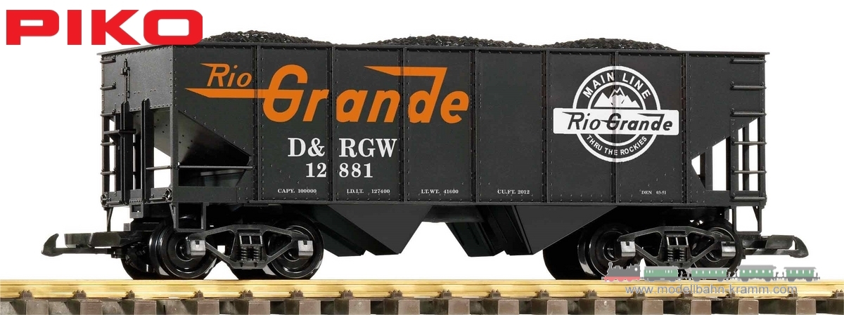 Piko 38959, EAN 4015615389590: G Schüttgutwagen D&RGW mit Kohleladung