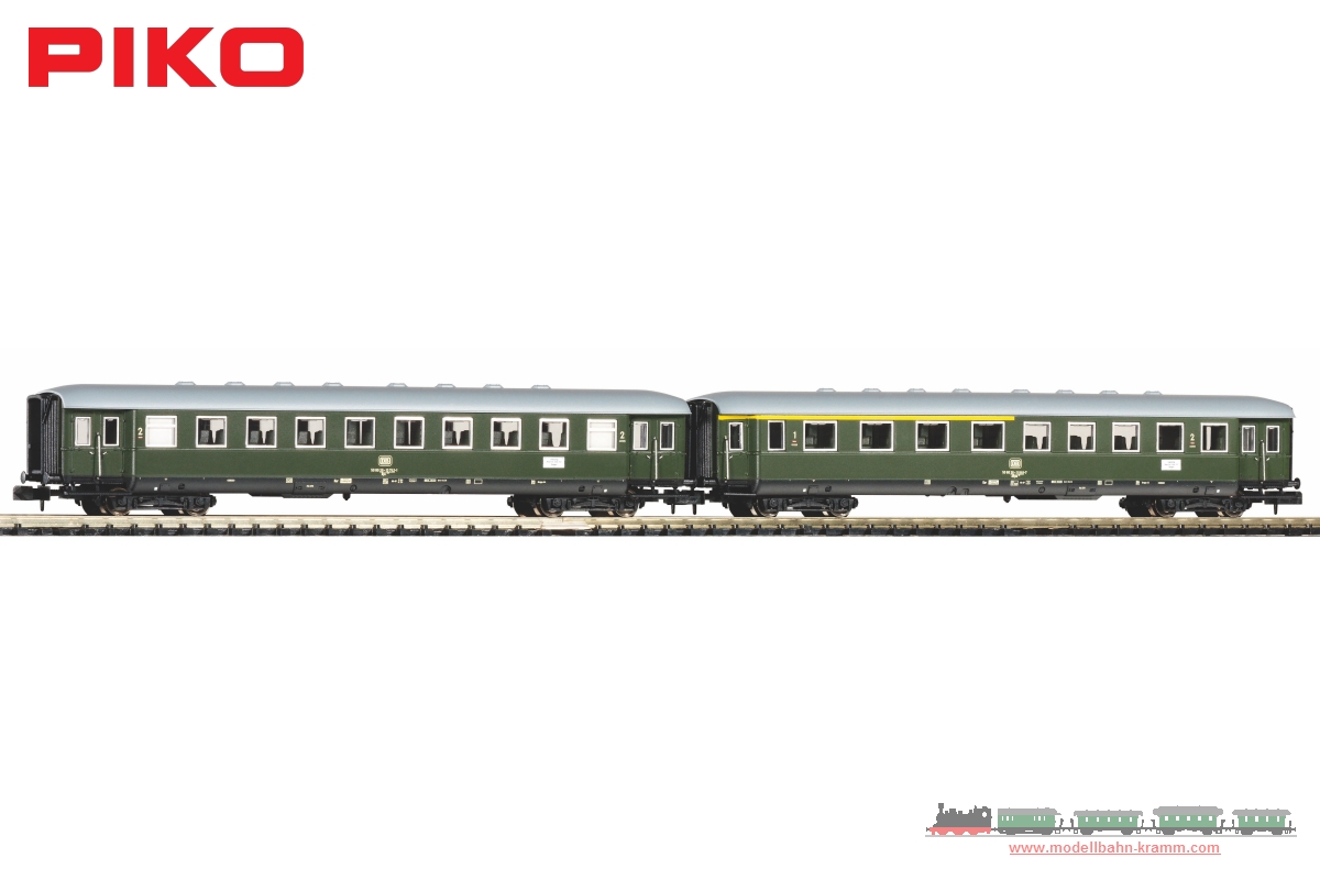 Piko 40621, EAN 4015615406211: N 2tlg. Set Schürzeneilzugwagen 1./2. Klasse und 2. Klasse DB IV
